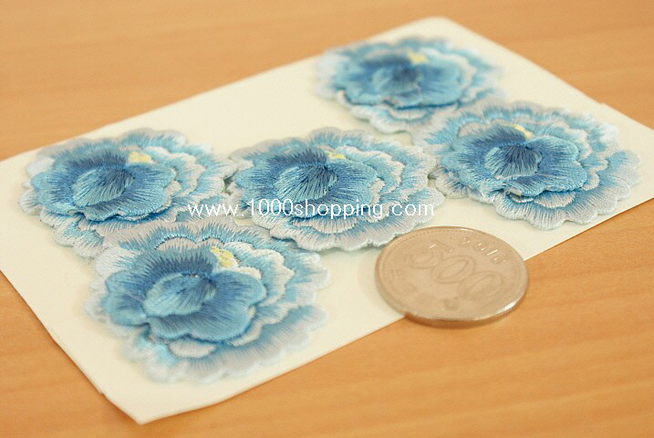 꽃자수패치16(푸른색)낱개판매 [2,000 원]